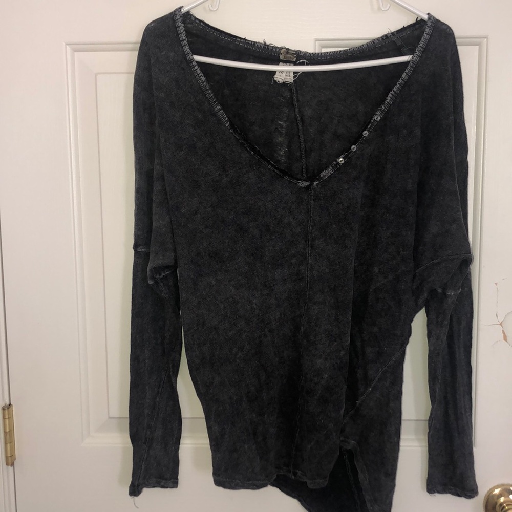 FREE PEOPLE ash grey we the free Henley